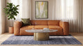 KARE Design Cubetto Three-Seat Sofa Leather Light Brown 86.6 in
