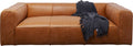 KARE Design Cubetto Three-Seat Sofa Leather Light Brown 86.6 in