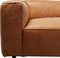 KARE Design Cubetto Three-Seat Sofa Leather Light Brown 86.6 in