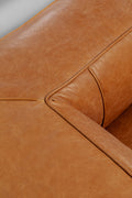 KARE Design Cubetto Three-Seat Sofa Leather Light Brown 86.6 in