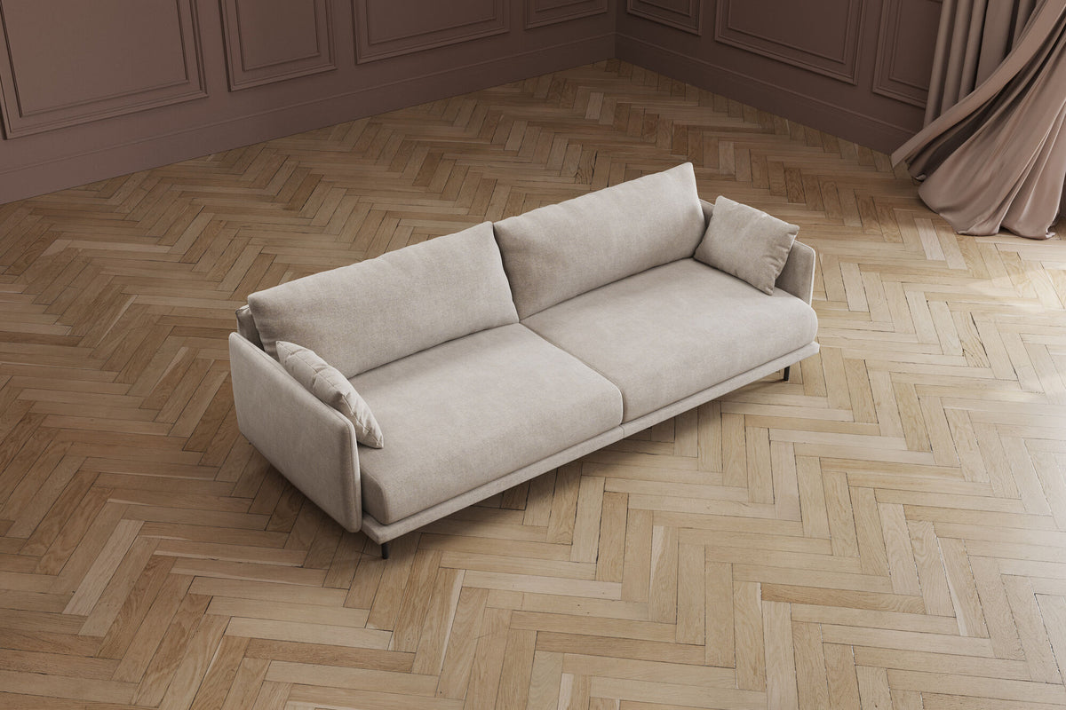 KARE Design Edna Three-Seat Sofa Cream 96.5 in