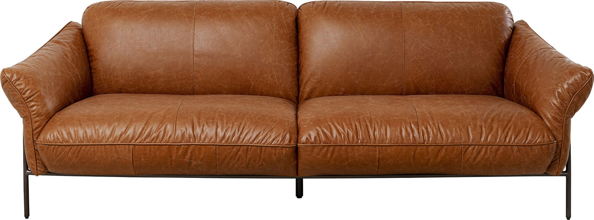 KARE Design Napa Leather Three-Seat Sofa Brown