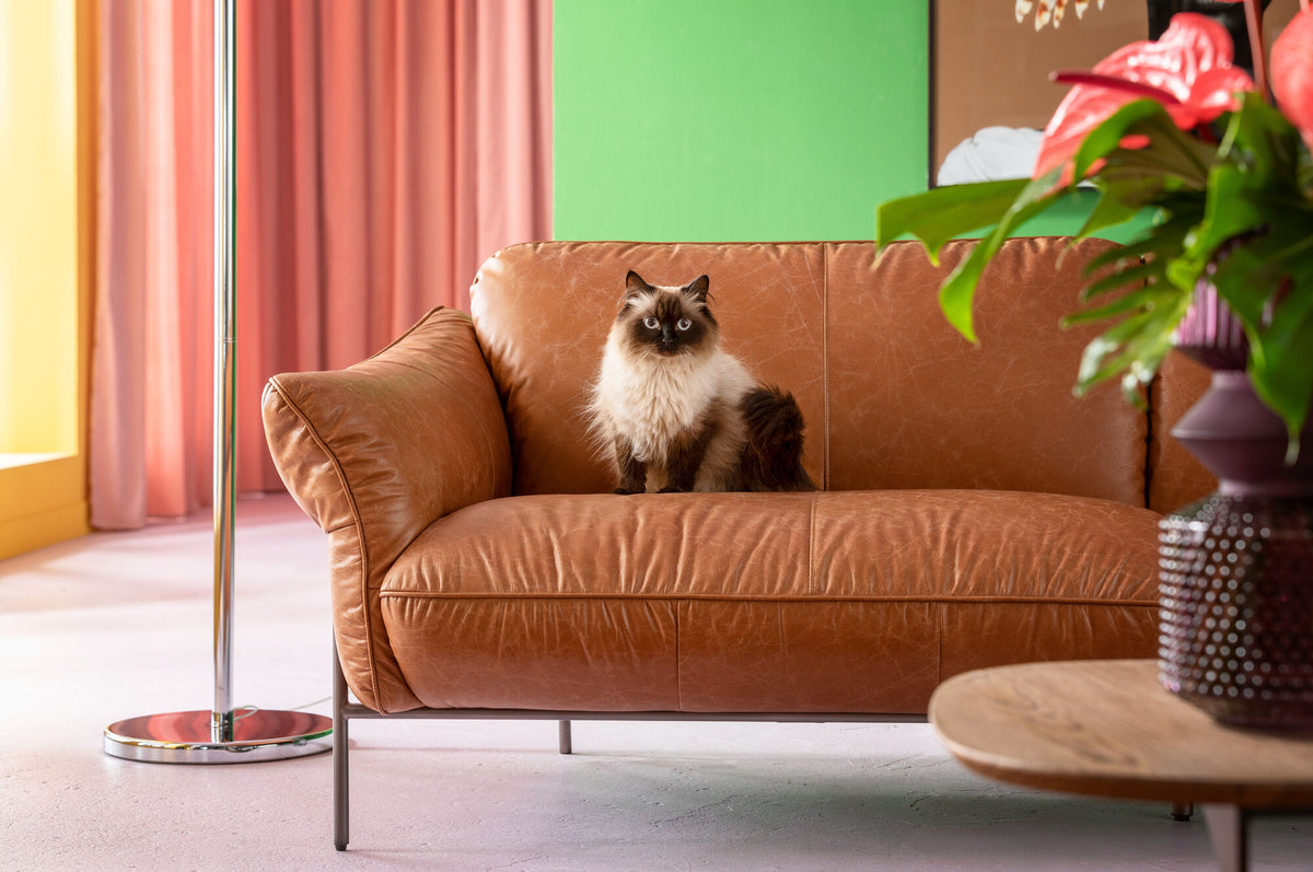 KARE Design Napa Leather Three-Seat Sofa Brown