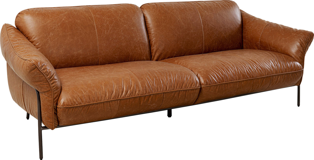 KARE Design Napa Leather Three-Seat Sofa Brown