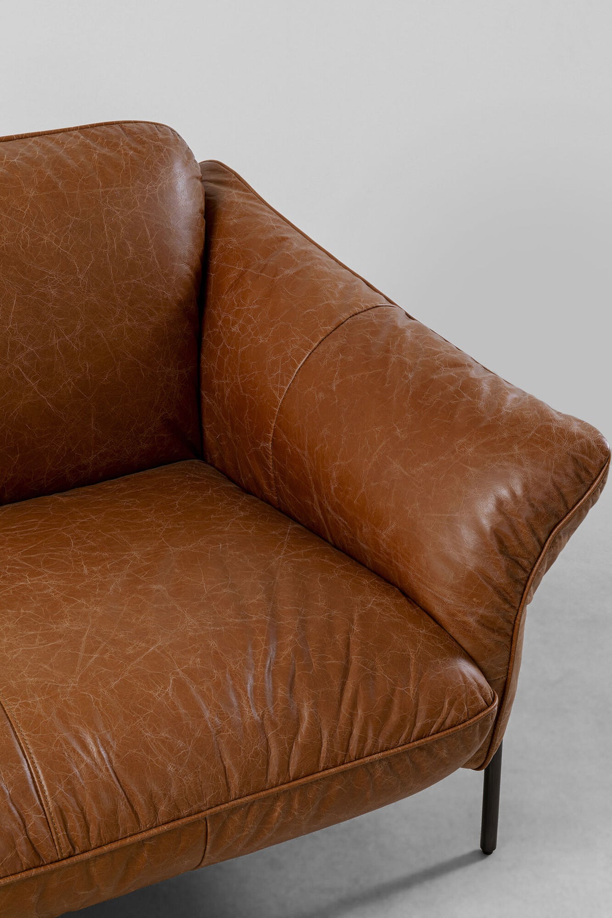 KARE Design Napa Leather Three-Seat Sofa Brown