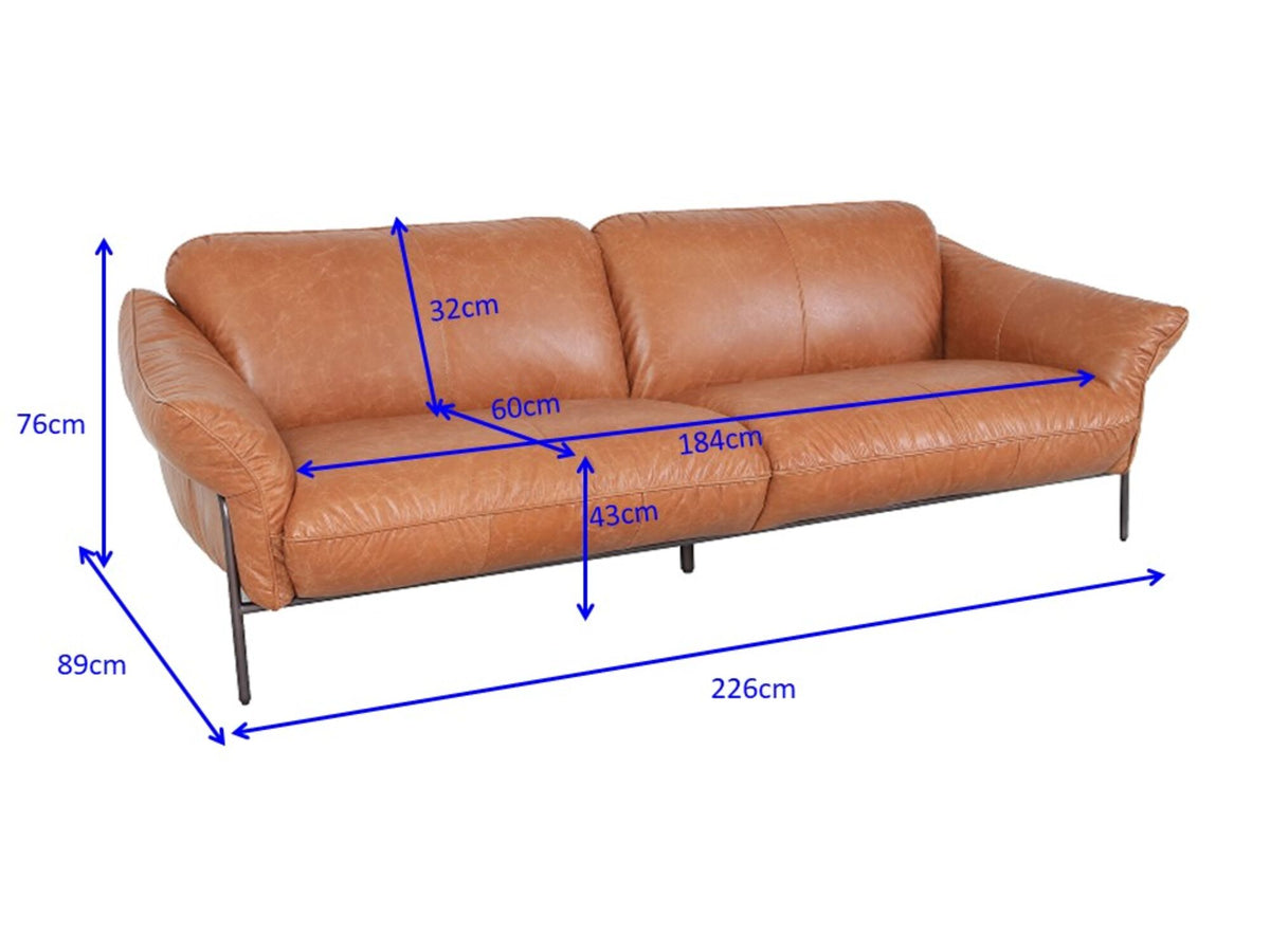 KARE Design Napa Leather Three-Seat Sofa Brown
