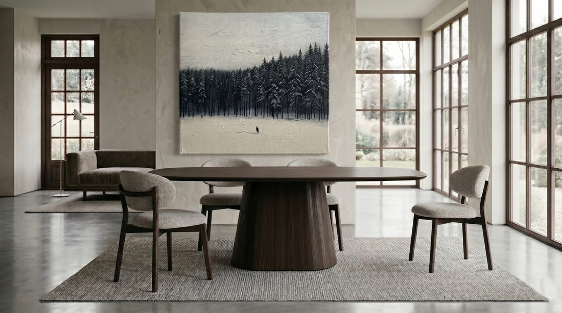 Rena Snow Walnut Oval Dining Table