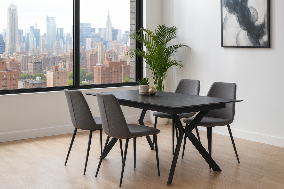 Vetor 160cm Extension Dining Table in Dark Grey