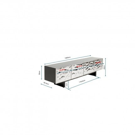 TV Board Caldera Chrome Silver