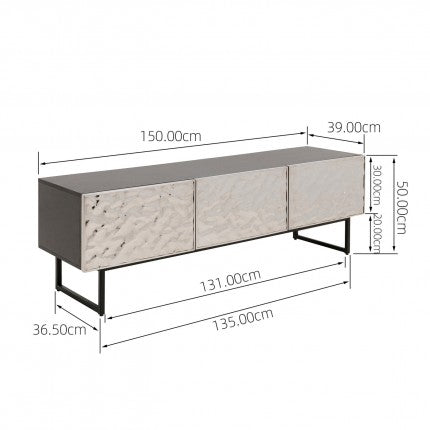 TV Board Carino Silver 59.4x19.7x15.4 in