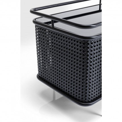 TV Board Fence Glass Steel Black