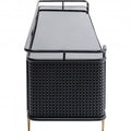 TV Board Fence Glass Steel Black