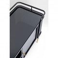 TV Board Fence Glass Steel Black