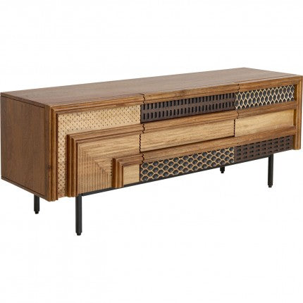 TV Board Gino Solid Mango Wood Brown 55.1x15.7x21.7 in