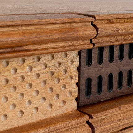 TV Board Gino Solid Mango Wood Brown 55.1x15.7x21.7 in