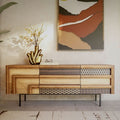 TV Board Gino Solid Mango Wood Brown 55.1x15.7x21.7 in