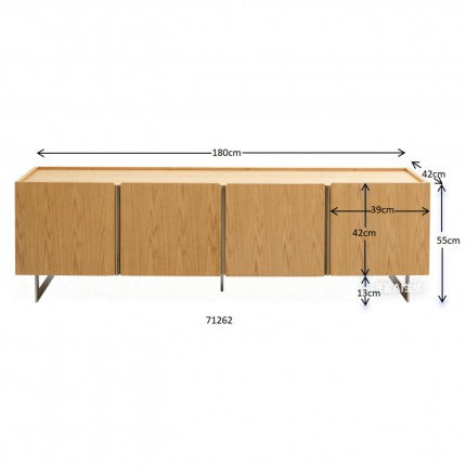 TV Board Giulio Oak 71x16.5x21.7 in