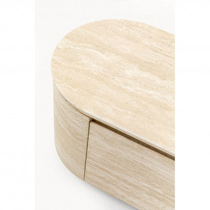 TV Board Linnea Stone-Effect Beige 63x17x18 in