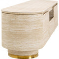 TV Board Linnea Stone-Effect Beige 63x17x18 in