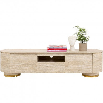 TV Board Linnea Stone-Effect Beige 63x17x18 in