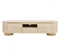 TV Board Linnea Stone-Effect Beige 63x17x18 in