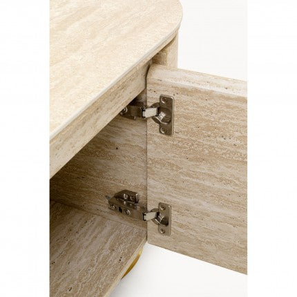 TV Board Linnea Stone-Effect Beige 63x17x18 in