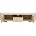TV Board Linnea Stone-Effect Beige 63x17x18 in