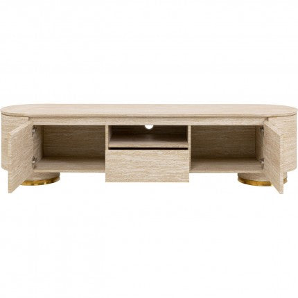 TV Board Linnea Stone-Effect Beige 63x17x18 in