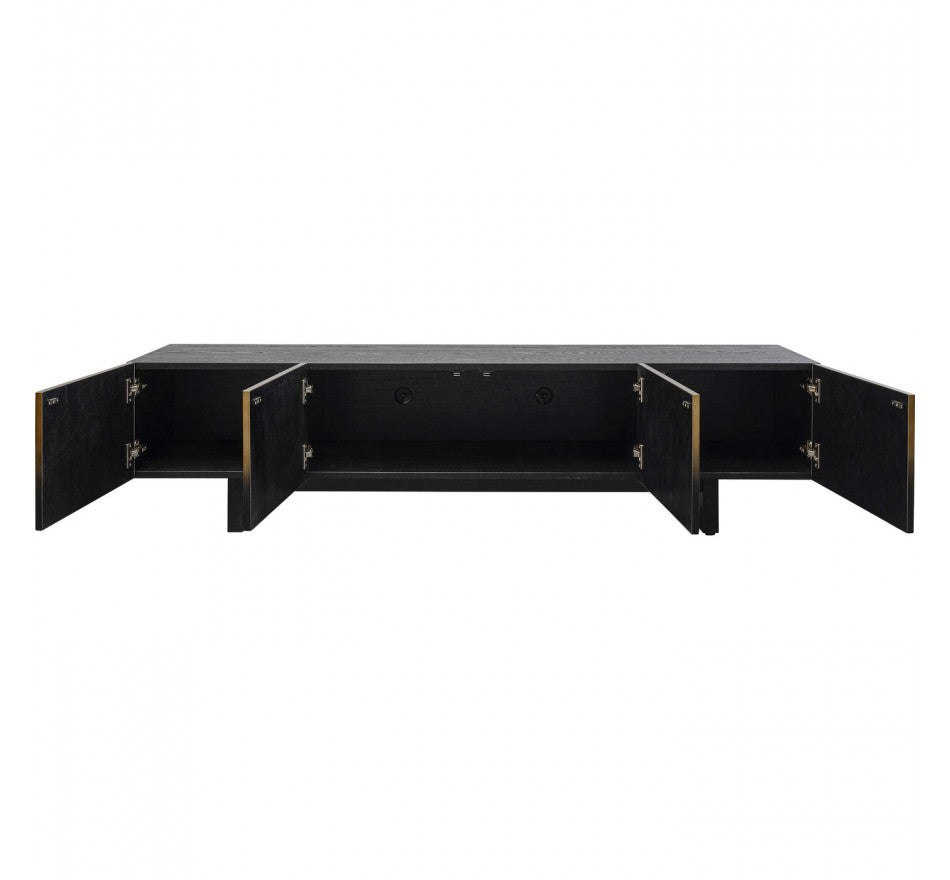 TV Board Prezioso Black 70.9x15.7x17.7 in