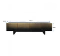 TV Board Prezioso Black 70.9x15.7x17.7 in