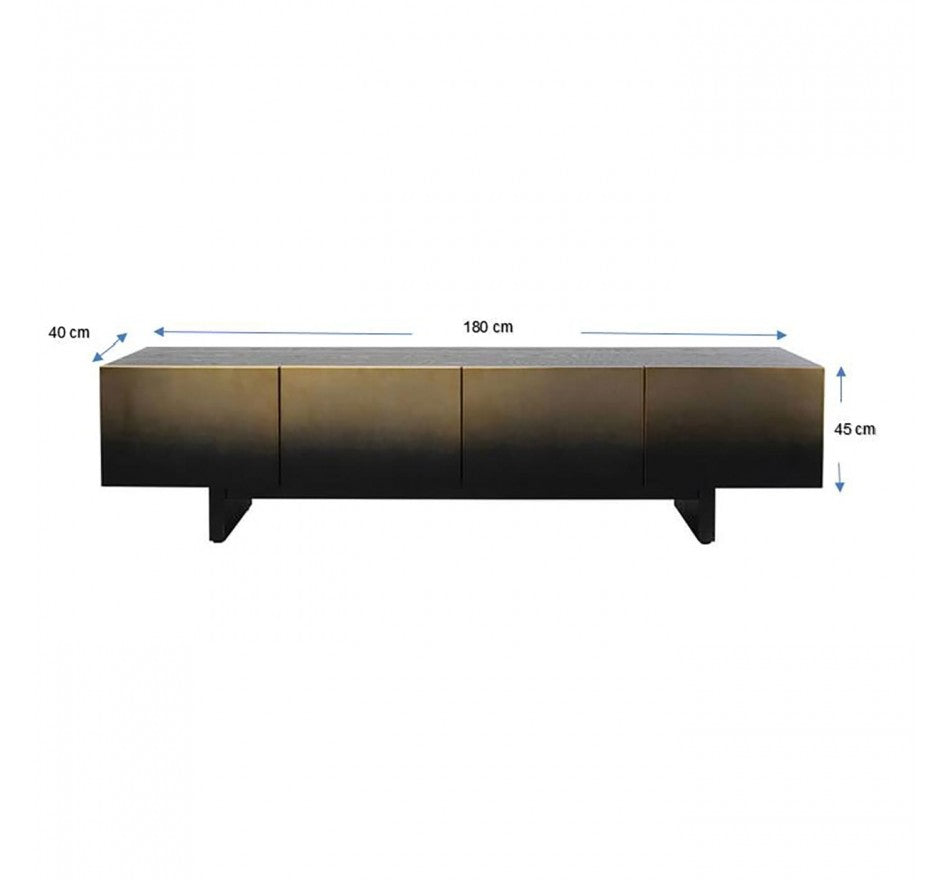 TV Board Prezioso Black 70.9x15.7x17.7 in