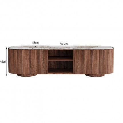 TV Board Ruben Stoneware Brown 63x17.7x17.7 in