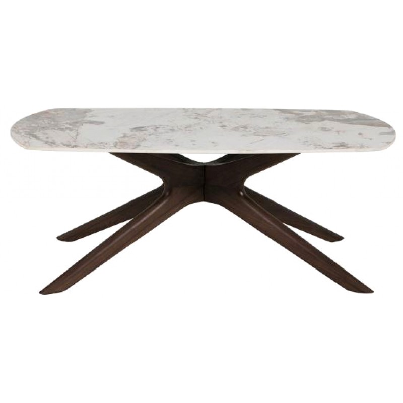 Ar Walnut & Ceramic Coffee Table Brown