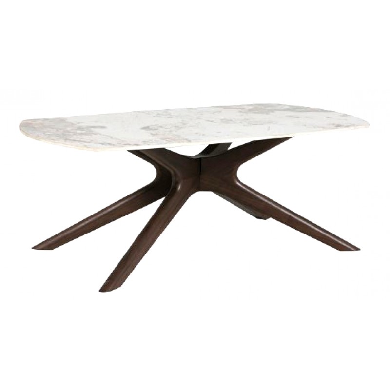 Ar Walnut & Ceramic Coffee Table Brown