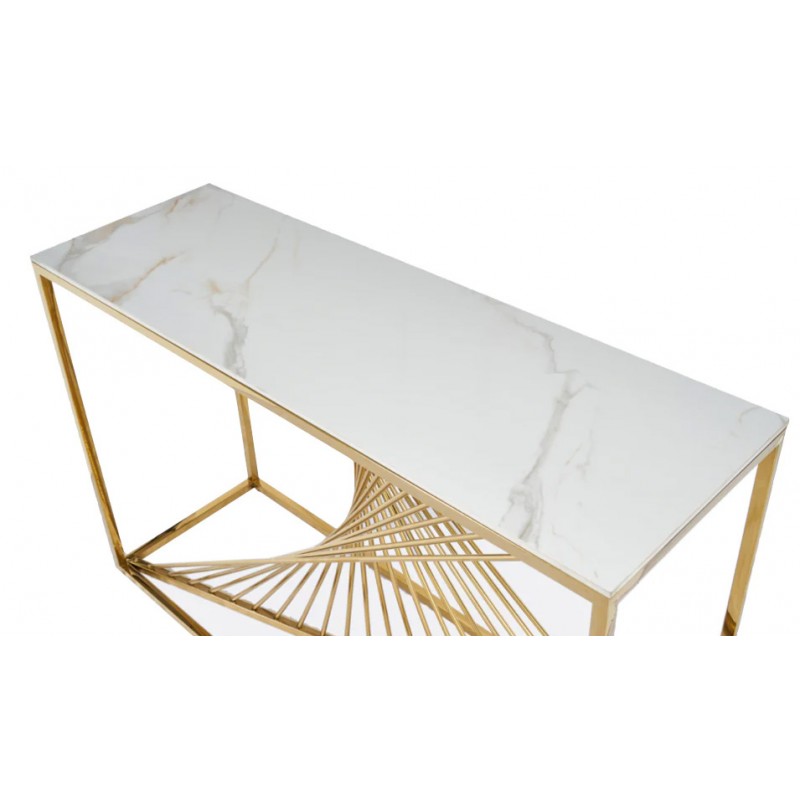 Vasagle Gold Stone Top Console Table 