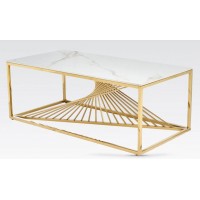 VASAGLE GOLD STONE TOP COFFEE TABLE