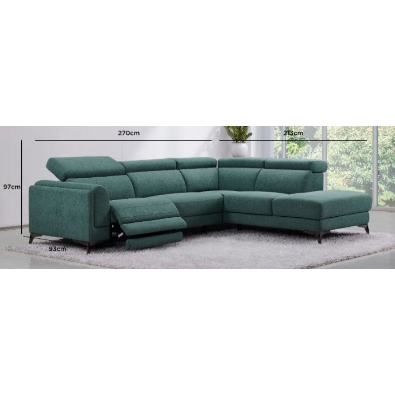 Cordoba Blue Corner Sofa Right 