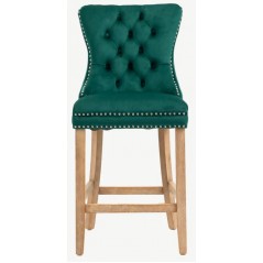 Saxon Green Bar Stool Oak Leg