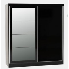 Nevada Black Two Sliding Door Wardrobe