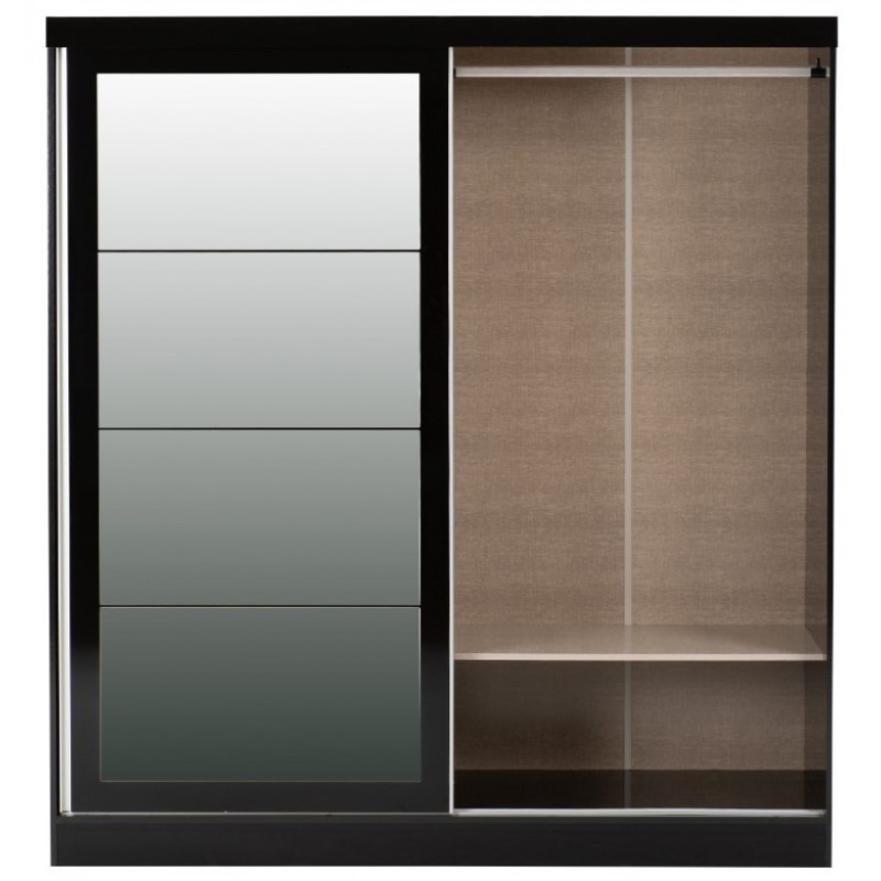 Nevada Black Two Sliding Door Wardrobe