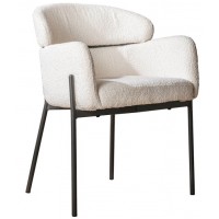 ZI Armchair PEPPO boucle curved 52B white