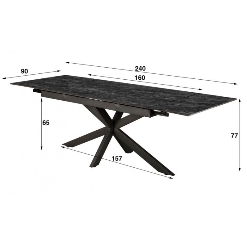 ZI Valerian Extension table 160/240 ceramic