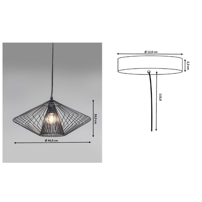 Pendant Lamp Modo Wire Round Black