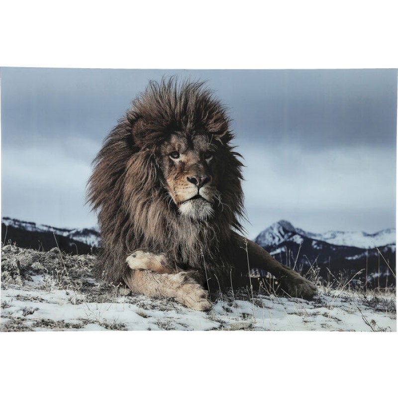 Picture Glass Proud Lion 180x120cm