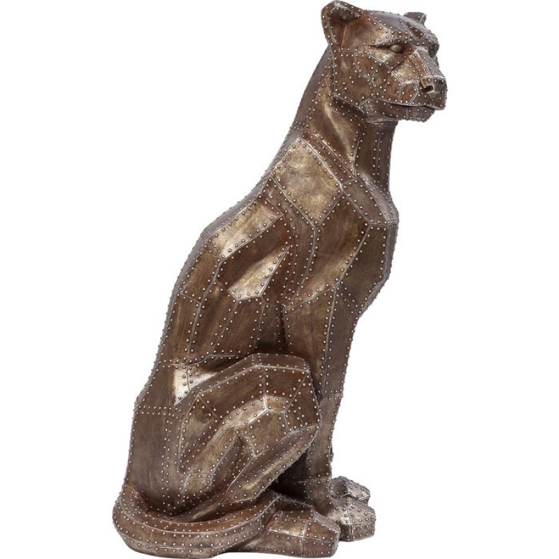 Deco Figurine Sitting Cat Rivet Copper