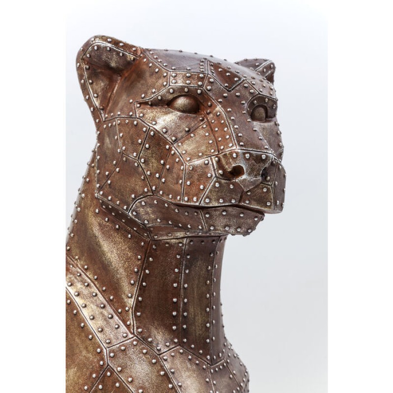 Deco Figurine Sitting Cat Rivet Copper