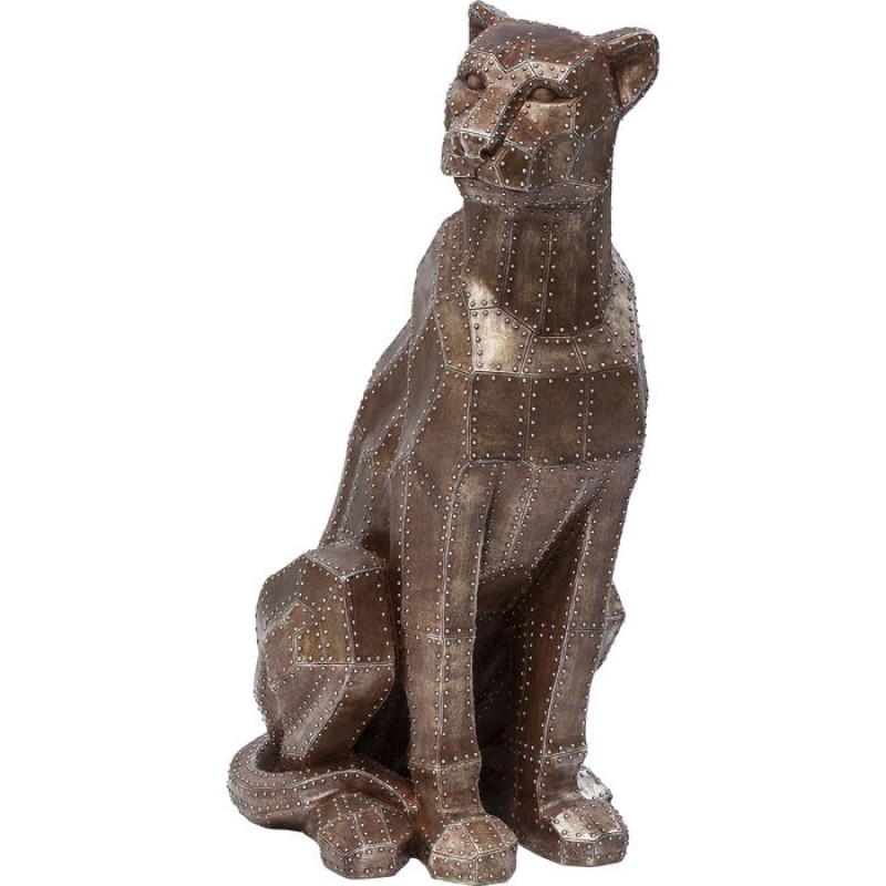 Deco Figurine Sitting Cat Rivet Copper