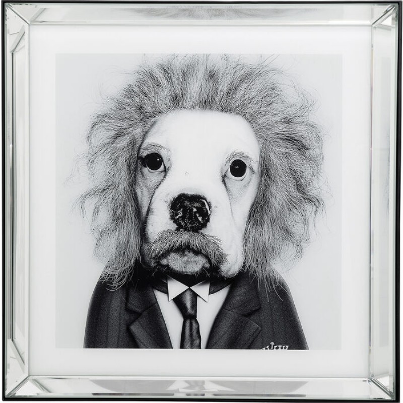 Picture Frame Mirror Smart Dog 60x60cm