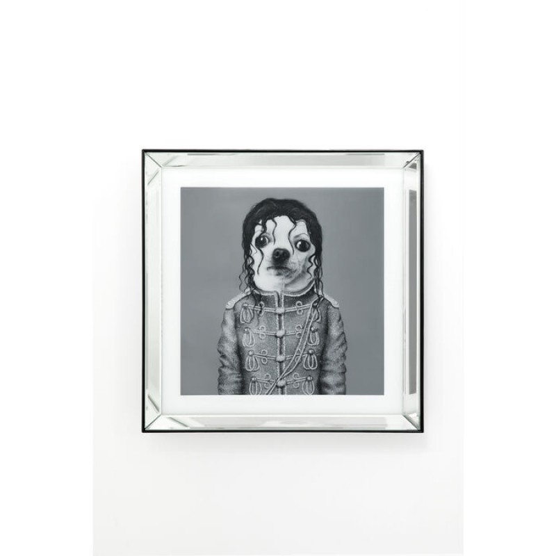 Picture Frame Mirror King Dog 60x60cm