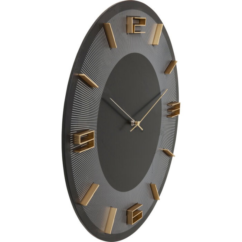 Wall Clock Leonardo Black/Gold Ø49cm